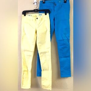 Fade To Blue Skinny Jeans Bundle 26 Low Rise Stretch Blue Yellow Casual Denim